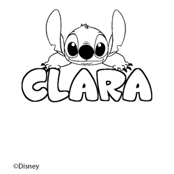 Coloraci&oacute;n del nombre CLARA - decorado Stitch