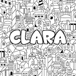 Coloraci&oacute;n del nombre CLARA - decorado ciudad