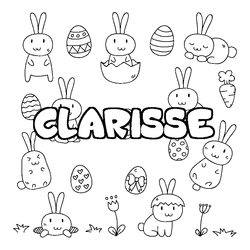 Coloraci&oacute;n del nombre CLARISSE - decorado Pascua