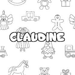 Coloraci&oacute;n del nombre CLAUDINE - decorado juguetes
