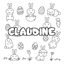 Coloraci&oacute;n del nombre CLAUDINE - decorado Pascua