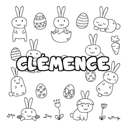 Coloraci&oacute;n del nombre CL&Eacute;MENCE - decorado Pascua