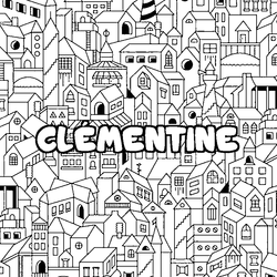 Coloraci&oacute;n del nombre CL&Eacute;MENTINE - decorado ciudad