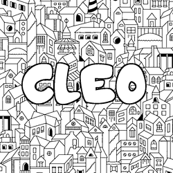 Coloraci&oacute;n del nombre CLEO - decorado ciudad