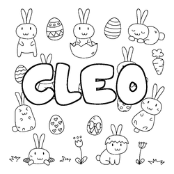 Coloraci&oacute;n del nombre CLEO - decorado Pascua