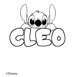 Coloraci&oacute;n del nombre CLEO - decorado Stitch