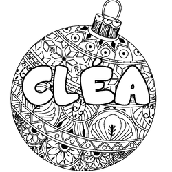 Coloraci&oacute;n del nombre CL&Eacute;A - decorado bola de Navidad