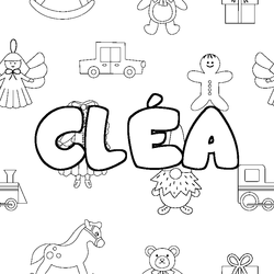 Coloraci&oacute;n del nombre CL&Eacute;A - decorado juguetes