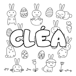 Coloraci&oacute;n del nombre CL&Eacute;A - decorado Pascua