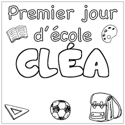 Coloraci&oacute;n del nombre CL&Eacute;A - decorado primer d&iacute;a de escuela