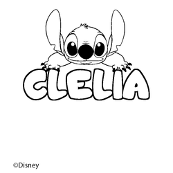 Coloraci&oacute;n del nombre CLELIA - decorado Stitch
