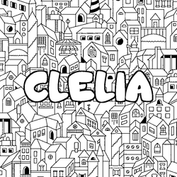 Coloraci&oacute;n del nombre CLELIA - decorado ciudad