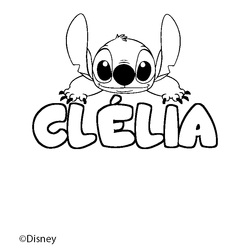Coloraci&oacute;n del nombre CL&Eacute;LIA - decorado Stitch