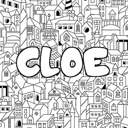 Coloraci&oacute;n del nombre CLOE - decorado ciudad