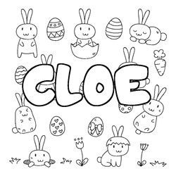 Coloraci&oacute;n del nombre CLOE - decorado Pascua