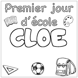 Coloraci&oacute;n del nombre CLOE - decorado primer d&iacute;a de escuela