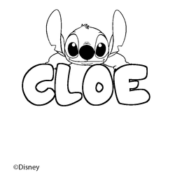 Coloraci&oacute;n del nombre CLOE - decorado Stitch