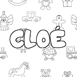 Coloraci&oacute;n del nombre CLO&Eacute; - decorado juguetes
