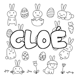 Coloraci&oacute;n del nombre CLO&Eacute; - decorado Pascua