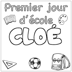 Coloraci&oacute;n del nombre CLO&Eacute; - decorado primer d&iacute;a de escuela