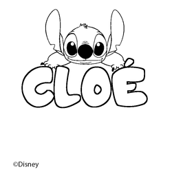 Coloraci&oacute;n del nombre CLO&Eacute; - decorado Stitch