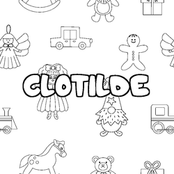 Coloraci&oacute;n del nombre CLOTILDE - decorado juguetes
