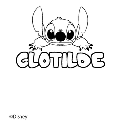 Coloraci&oacute;n del nombre CLOTILDE - decorado Stitch