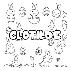 Coloraci&oacute;n del nombre CLOTILDE - decorado Pascua