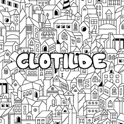 Coloraci&oacute;n del nombre CLOTILDE - decorado ciudad