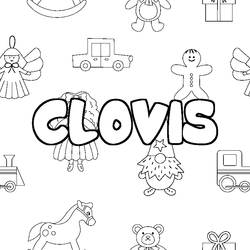 Coloraci&oacute;n del nombre CLOVIS - decorado juguetes