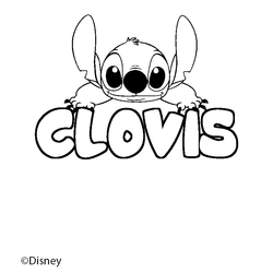 Coloraci&oacute;n del nombre CLOVIS - decorado Stitch