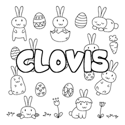 Coloraci&oacute;n del nombre CLOVIS - decorado Pascua