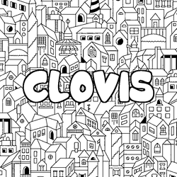 Coloraci&oacute;n del nombre CLOVIS - decorado ciudad