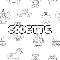 Coloraci&oacute;n del nombre COLETTE - decorado juguetes