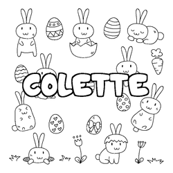 Coloraci&oacute;n del nombre COLETTE - decorado Pascua