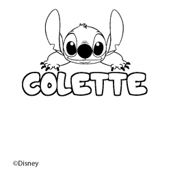 Coloraci&oacute;n del nombre COLETTE - decorado Stitch