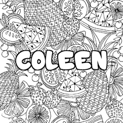 Coloraci&oacute;n del nombre COLEEN - decorado mandala de frutas