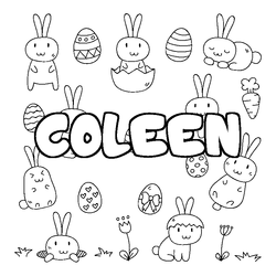 Coloraci&oacute;n del nombre COLEEN - decorado Pascua