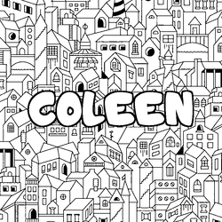 Coloraci&oacute;n del nombre COLEEN - decorado ciudad