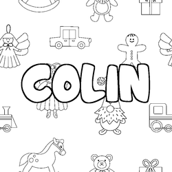 Coloraci&oacute;n del nombre COLIN - decorado juguetes