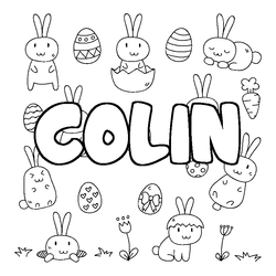Coloraci&oacute;n del nombre COLIN - decorado Pascua