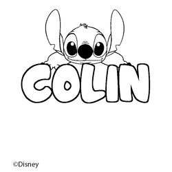 Coloraci&oacute;n del nombre COLIN - decorado Stitch