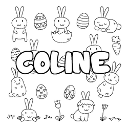 Coloraci&oacute;n del nombre COLINE - decorado Pascua