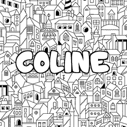 Coloraci&oacute;n del nombre COLINE - decorado ciudad