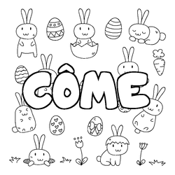 Coloraci&oacute;n del nombre C&Ocirc;ME - decorado Pascua