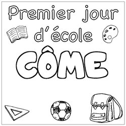 Coloraci&oacute;n del nombre C&Ocirc;ME - decorado primer d&iacute;a de escuela