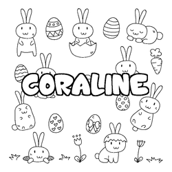Coloraci&oacute;n del nombre CORALINE - decorado Pascua