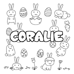 Coloraci&oacute;n del nombre CORALIE - decorado Pascua