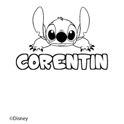 Coloraci&oacute;n del nombre CORENTIN - decorado Stitch