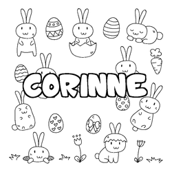 Coloraci&oacute;n del nombre CORINNE - decorado Pascua